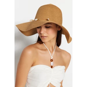 Trendyol Camel Shell Detail Straw Hat for Women