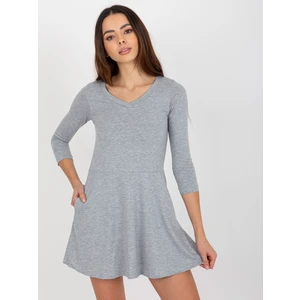 Basic Grey Flowing Minidress