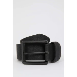 DEFACTO Men Rectangle Buckle Faux Leather Belt