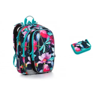 Školní batoh s vážkami a květy Topgal MIRA 20007 G,Školní batoh s vážkami a květy Topgal MIRA 20007 G