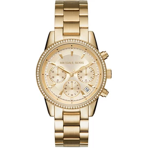 Women's watch with stainless steel strap in gold Michael Kors Ritz - Women