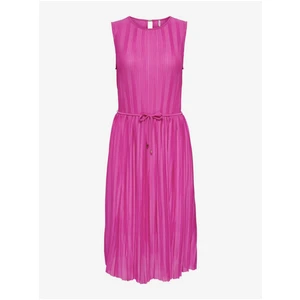 Dark Pink Pleated Dress ONLY Elema - Women