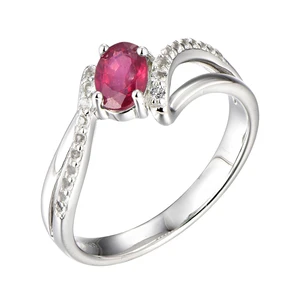 Brilio Silver Strieborný prsteň s rubínom Precious Stone SR09000C 58 mm