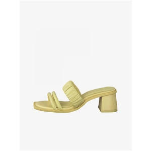 Yellow Tamaris Leather Heel Slippers - Women