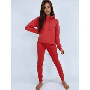 BASIC women's sweatshirt with a hood, bright red Dstreet BY1078