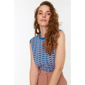 Trendyol Indigo Jacquard Knitwear Blouse Blouse