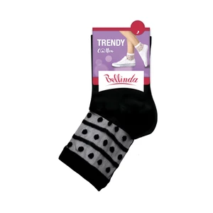 Bellinda <br />
TRENDY COTTON SOCKS - Women's socks with decorative trim - black