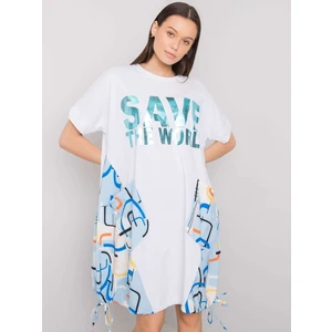 White and blue dress with pockets