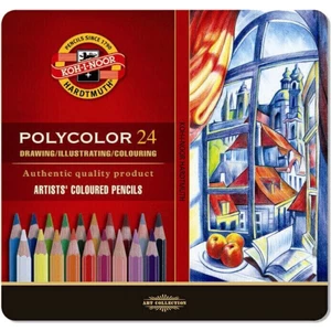 Koh-i-noor sada umeleckých pasteliek POLYCOLOR 24 ks v plechovej krabičke