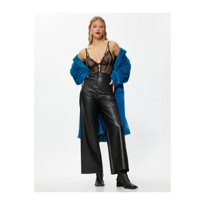 Koton Pants - Black - Wide leg