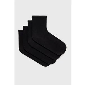 Pieces 4 PACK - dámské ponožky 17098332 Black 36-38