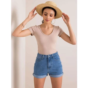 RUE PARIS Beige fitted t-shirt