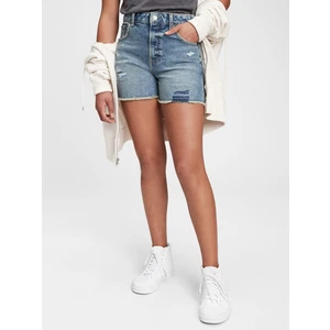 GAP Dětské džínové kraťasy teen sky high-rise denim shorts with stret