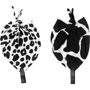 KLRK Home Wild B&W Leopard&Giraffe maznajúca dečka s uzlom 26x26 cm 2 ks