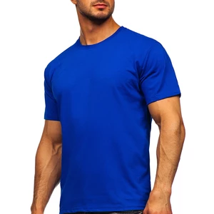 Kráľovské modré pánske tričko bez potlače Bolf 192397