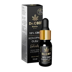 Dr. CBD 15% CBD konopný olej Forte s černým pepřem a rozmarýnem 10 ml