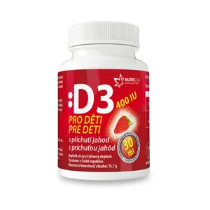 Nutricius Vitamín D3 pro děti 400IU - jahoda 30 tablet