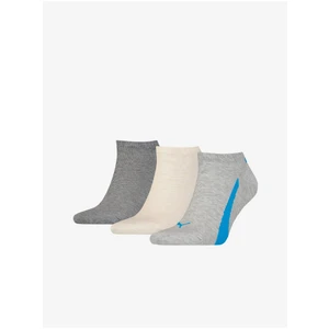 Set of three pairs of unisex socks in beige and gray Puma - Men