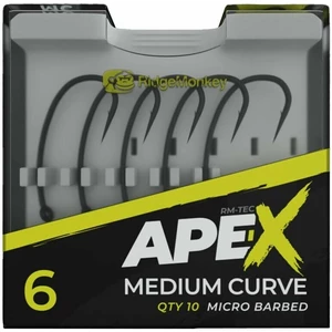 RidgeMonkey háček Ape-X Medium Curve Barbed Velikost 6