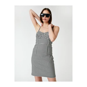 Koton Strap Mini Check Dress