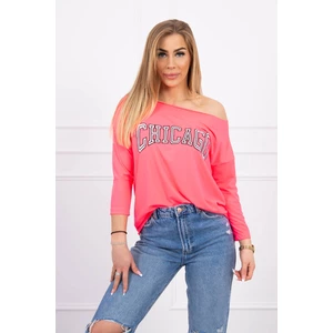 Blouse with print Chicago pink neon
