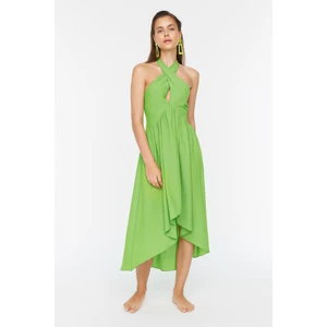 Trendyol Dark Green Halter Neck Detailed Beach Dress