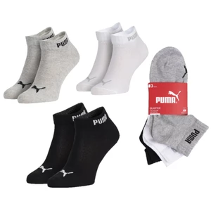 Puma Unisex's 3Pack Socks Basic Quarter Grey/White/Black