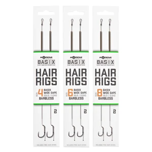 Korda náväzec  basix hair rigs wide gape barbless 2 ks - 18 lb veľkosť háčika 6