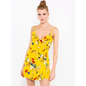 Yellow Floral Short Overall CAMAIEU - Women