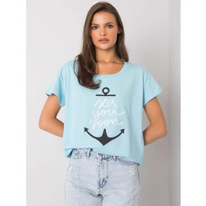 Light blue t-shirt with an inscription