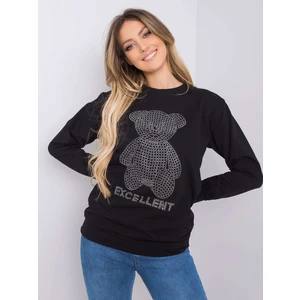 Women's black sweatshirt with an application