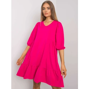 Basic fuchsia dress with a frill