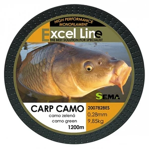 Sema vlasec carp camo zelená 1200 m-průměr 0,28 mm / nosnost 9,85 kg