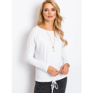 Basic white blouse with long sleeves