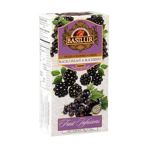 BASILUR Fruit Blackcurrant & Blackberry ovocný čaj 25 vrecúšok