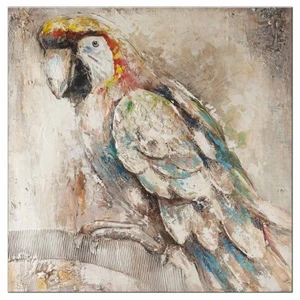 Ručne maľovaný obraz na stenu Parrot (100x100 cm)
