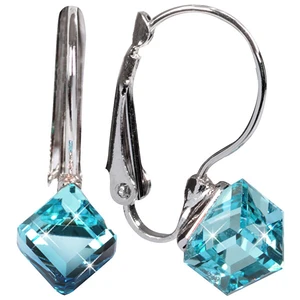 Levien Štýlové náušnice Cube Aquamarine