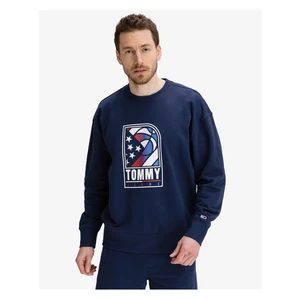 Tommy Jeans Basketball Logo Mikina Modrá