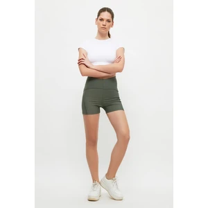 Trendyol Khaki Stitch Detail Gatherer Sport Shorts Tights