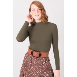 Khaki short ribbed turtleneck BSL