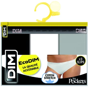 DIM ECO LES POCKETS BOXER 3x - 3 ks dámskych nohaviček - čierna - sivá - biela