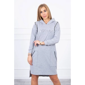 Dress with the inscription unlimited gray