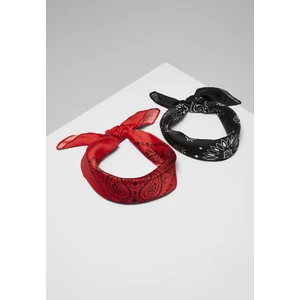 Satin Bandana 2-Pack Black/red