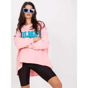 Light pink and blue oversize sweatshirt without a hood