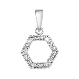 Evolution Group Strieborný prívesok s lrystaly Swarovski 74073.1