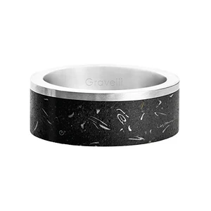 Gravelli Štýlový betónový prsteň Edge Fragments Edition oceľová / atracitová GJRUFSA002 56 mm
