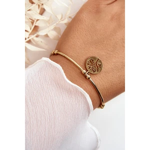 Women's steel string-on bracelet, gold