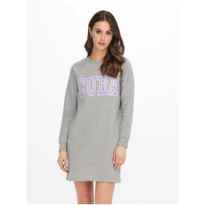 Light grey Sweatshirt Dress with Prints JDY Venus - Women