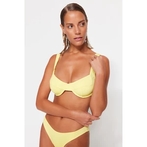 Trendyol Yellow Textured Balen Szczegółowy top od bikini