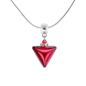 Lampglas Svůdný náhrdelník Red Triangle s 24karátovým zlatem v perle Lampglas NTA4